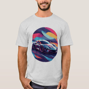 T-shirt Illustration de voiture de sport futuriste dynamiq