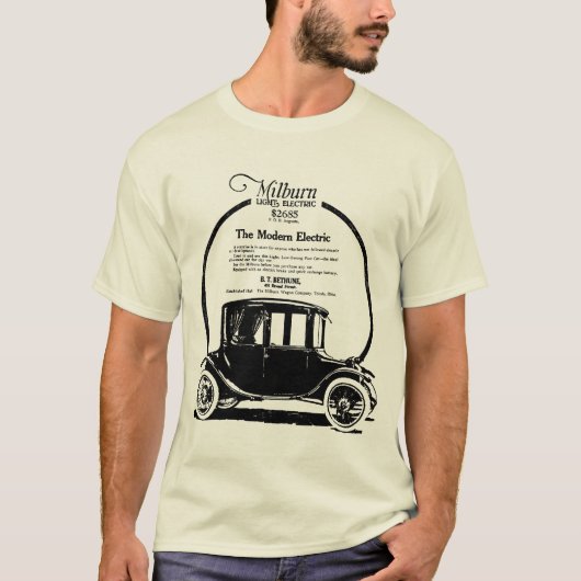 T-shirt Illustration de voiture électrique Milburn 1919 (Devant)