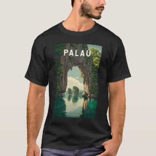 T-shirt Illustration de voyage à Palaos Art vintage