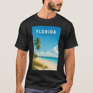 T-shirt Illustration de voyage artistique vintage de Flori