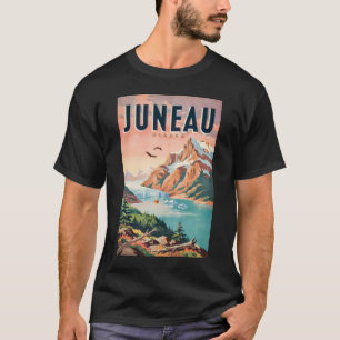 T-shirt Illustration de voyage de glacier d'Alaska de June