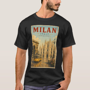 T-shirt Illustration de voyage de la cathédrale de Milan I