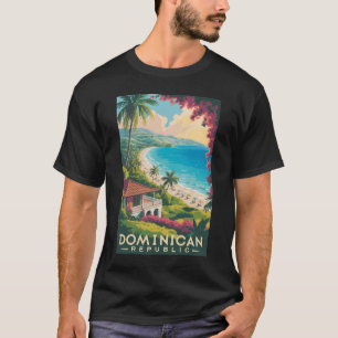 T-shirt Illustration de voyage de plage en République domi