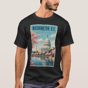 T-shirt Illustration de voyage des cerisiers en fleurs à W