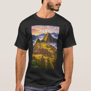 T-shirt Illustration de voyage Pérou Art vintage
