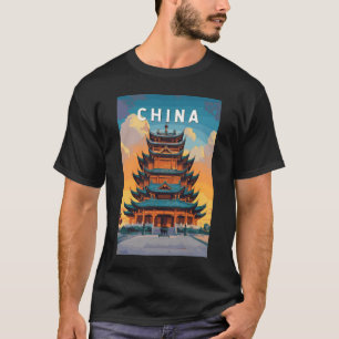 T-shirt Illustration de voyage vintage en Chine