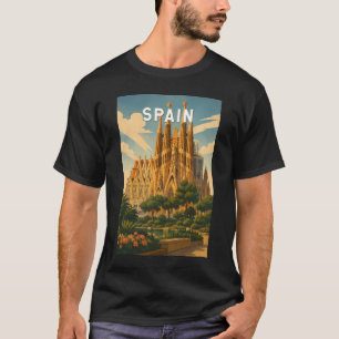 T-shirt Illustration de voyage vintage en Espagne