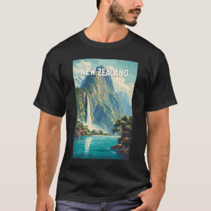 T-shirt Illustration de voyage vintage sur la Nouvelle-Zél