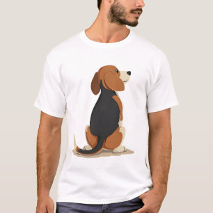 T-shirt Illustration de vue arrière de chien Beagle vintag