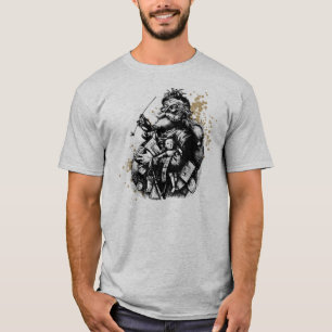 T-shirt Illustration de Worn and Spattered Père Noël