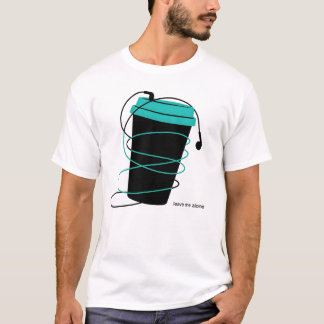 T-shirt Illustration d'earphones de tasse à café Laissez-m