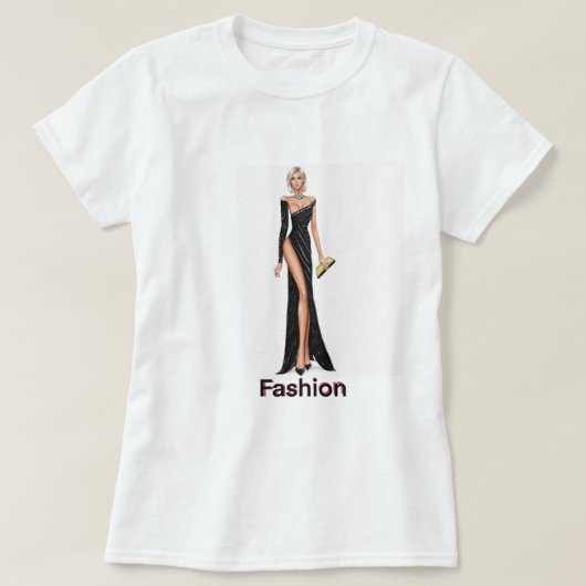 T-shirt Illustration d'élégance de mode (Design devant)