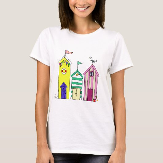 T-shirt Illustration des Beach Huts 1 (Devant)