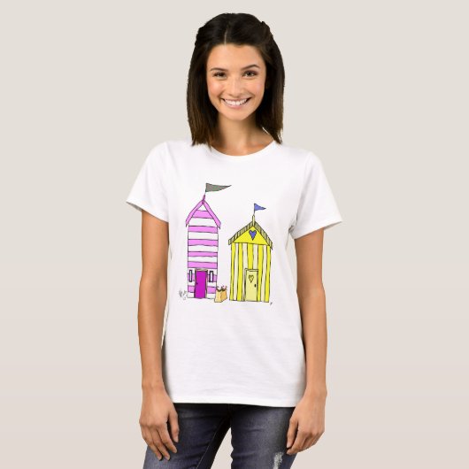 T-shirt Illustration des Beach Huts 3 (Devant entier)