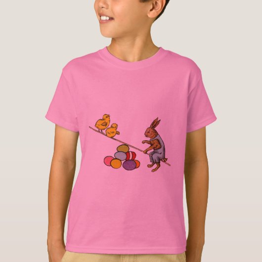 T-shirt Illustration des oeufs de poulets lapins de Pâques (Devant)