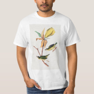 T-shirt Illustration des oiseaux de Paruline capturant des