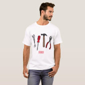 T-shirt Illustration des outils de menuiserie (Devant entier)