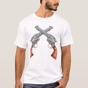 T-shirt Illustration des pistolets traversés du Vieux-Oues