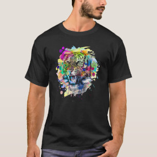 T-shirt Illustration des tigres de montagne aux couleurs é