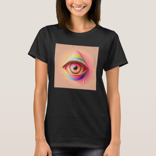 T-shirt Illustration des yeux arc-en-ciel mignons Larmes c (Devant)