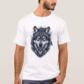 T-shirt Illustration détaillée du loup Graphique de la fau (Devant)