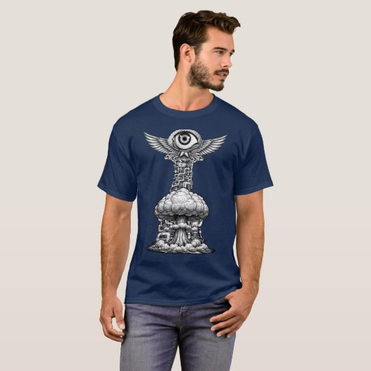 T-shirt Illustration d'explosion cérébrale Ghettoblaster (Devant entier)