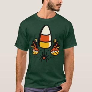 T-shirt Illustration d'Halloween Candy Corn et Spider