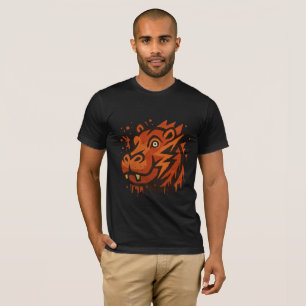 T-shirt Illustration d'hippopotame audacieuse – Hippopotam