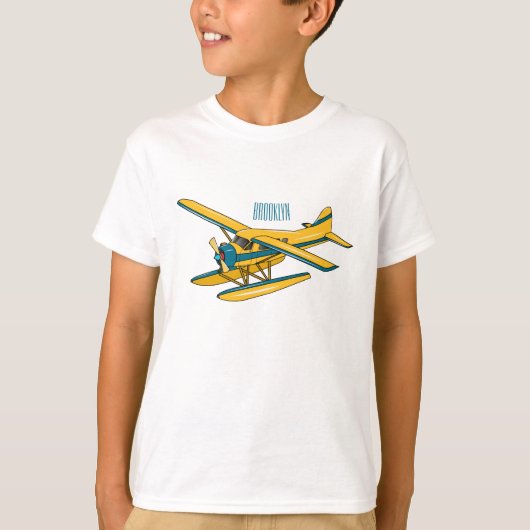 T-shirt Illustration d'hydravion (Devant)