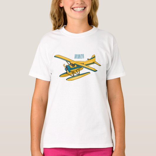 T-shirt Illustration d'hydravion (Devant)