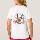 T-shirt Illustration d'instruments de musique vibrants (Dos)