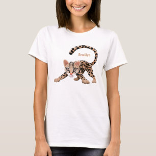 T-shirt Illustration d'ocelot mignon
