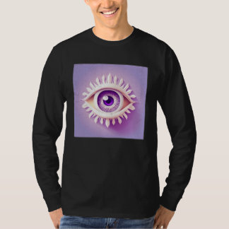 T-shirt Illustration d'œil blanc mignon couleur pastel fem