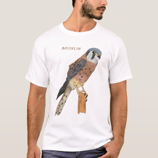 T-shirt Illustration d'oiseau américain Kestrel (Devant)