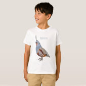 T-shirt Illustration d'oiseau de caille de montagne (Devant entier)