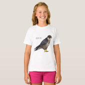 T-shirt Illustration d'oiseau de faucon pèlerin (Devant entier)