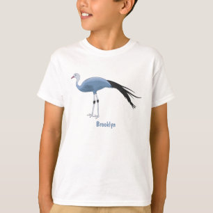 T-shirt Illustration d'oiseau de grue bleue