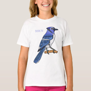 T-shirt Illustration d'oiseau de jay bleu