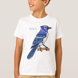 T-shirt Illustration d'oiseau de jay bleu
