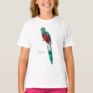 T-shirt Illustration d'oiseau de quetzal resplendissant