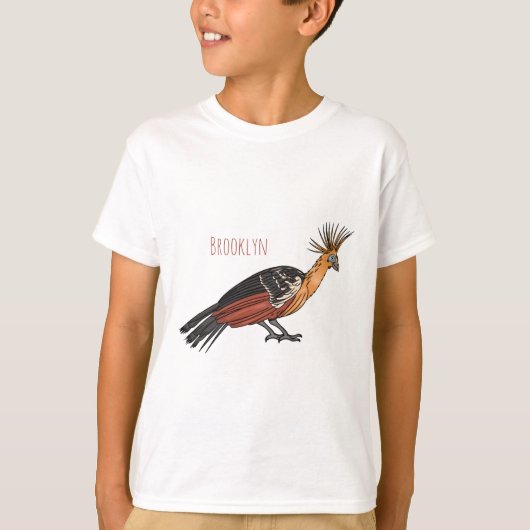T-shirt Illustration d'oiseau Hoatzin (Devant)
