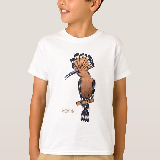 T-shirt Illustration d'oiseau huppé d'Eurasie (Devant)