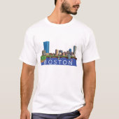 T-shirt Illustration d'ordinateur d'horizon de paysage (Devant)