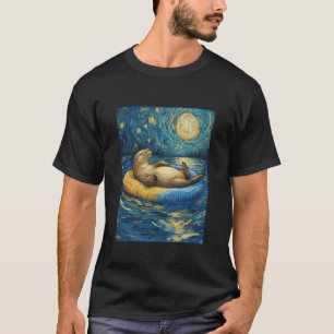 T-shirt Illustration d'otarie sous une nuit étoilée 2