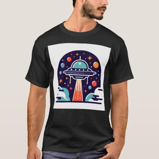 T-shirt Illustration d'ovni (Devant)