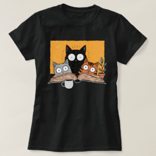 T-shirt Illustration drôle de chats en lecture