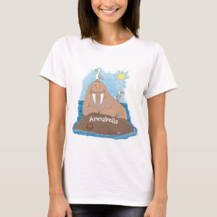 T-shirt Illustration drôle de morse joyeux