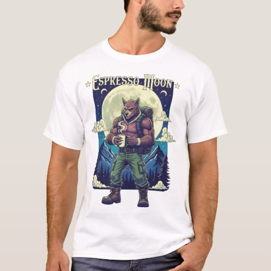 T-shirt Illustration du camping Espresso Moon Werewolf Cof (Devant)