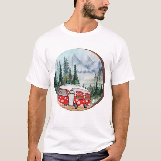T-shirt Illustration du camping Mountain Adventure (Devant)