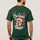 T-shirt Illustration du cerf de Noël mignon (Dos)